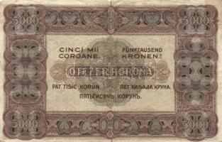 1920. 5000K "5B 01" T:III- hajtásnál beszakadás / 
Hungary 1920. 5000 Korona C:VG (tear)
A...