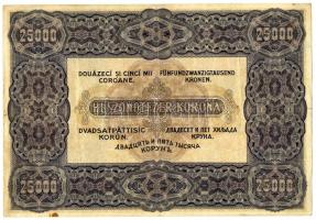 1922. 25.000K T:III apró tűlyukak / 
Hungary 1922. 25.000 Korona C:F (needle holes)
Adamo K43