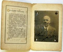 1920 Felvonó kezelő fényképes igazolványa. Andrássy út 1. sz ház felvonójára