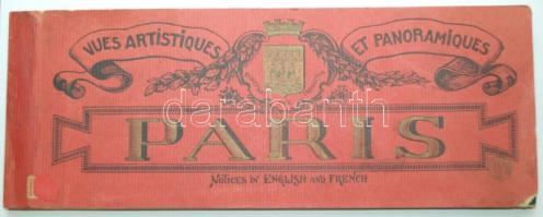 Párizs - régi, nagy méretű leporello dombornyomásos borítóval 20 db képpel (30 × 11 cm)