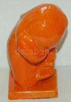 Gorka Géza(1895-1971): jelzett mázas kerámia figura / Gorka Géza ceramic figure 16cm