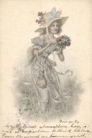 Lady with flowers