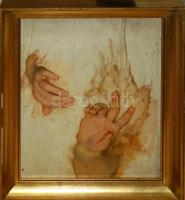 Vinkler László (1912-1980): Kezek , olaj farost, keretezett, 45x36cm