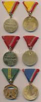 1964/65 "Szolgálati Érdemérem" 10-15-20 év után járó kitüntetés (5db) mellszalaggal + A Ha...