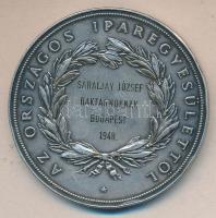 Anton Scharff (1845-1903) DN. Országos Iparegyesület ezüstözött bronz emlékérem névre szóló gravírozással (56mm/78g) T:2 ph.