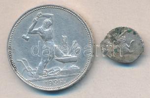 Cári Oroszország cca 1600. "Boris Godunov" Ag Kopejka T:3 + Szovjetunió 1924. 50k Ag T:2-
...