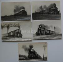 cca. 1910 21 db klf. méretű fotó gőzmozdonyokról/
steam locomotive foto
