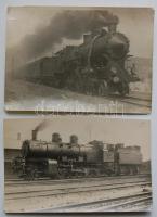 cca. 1910 21 db klf. méretű fotó gőzmozdonyokról/
steam locomotive foto