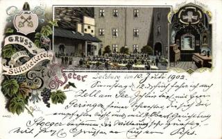 Salzburg Sankt Peter pub litho