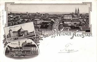1897 Wiener Neustadt with military academy litho