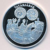 DN "A magyar pénz krónikája-Tatárjárás / Denár" Ag(999) emlékérem, (20g/38,61mm) T:PP Tanú...