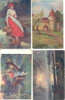 19 db háború előtti vegyes motívumlap, művészlap