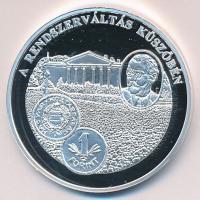 DN "A magyar pénz krónikája-A Rendszerváltás küszöbén / 1Ft" Ag(999) emlékérem, (20g/38,61...