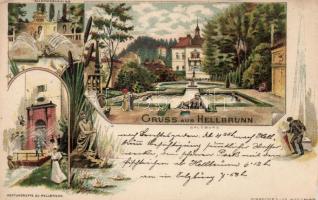 Salzburg Hellbrunn castle litho