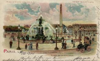 Paris Place de la Concorde hold to light litho