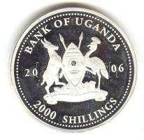 Uganda 2006. 2000Sh Ag "Futball hírességei - Magyarország 1950-es évek" T:PP Uganda 2006. 2000 Shilling Ag "Hall of Fame of football - Hungary 1950s" C:PP