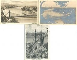 Budapest 7 db régi, hidas képeslap