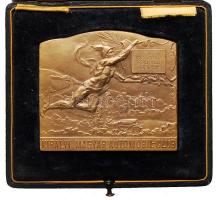 Szirmai Tony / Antal (1871-1938) DN. "Királyi Magyar Automobil-Club / V. Magyar Tourist Trophy" Br emlékplakett, Berán Nándor adományozói dísztokban! (75x65mm) T:1- /  ND. Hungarian Royal Automobile Club Br plaque in original box. Sign.: Tony Szirmai (75x65mm) C:AU
