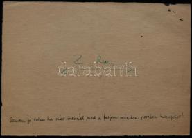 1947 Endrődi István (1920-1988): A félrelépés.  Fekete tus papír. 22,5 x16 cm