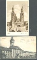 Szeged - 2 db városképes lap (Városháza, Fogadalmi templom)