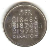 Svájc 1974. 5Fr "100. évforduló-Alkotmány módosítás" dísztokban T:PP Switzerland 1974. 5 Francs "1000th Anniversary-Revision of Constitution" in original case C:PP