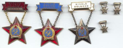 DN. 3db klf "Kiváló Dolgozó" hozzátartozó miniatűrökkel T:vegyes