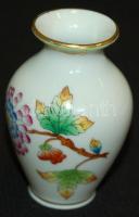 Kézzel festett Viktória-mintás jelzett herendi vázácska / Handpainted Herendi chinaware vase 6,5cm