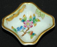 Kézzel festett Viktória-mintás jelzett Herendi tálka / Handpainted Herendi chinaware tray 5,5cm