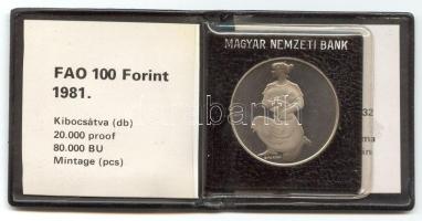 1981. 100Ft "FAO" T:PP Eredeti tokban, tanúsítvánnyal!