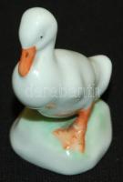 Kézzel festett sorszámozott jelzett Herendi kacsa figura/ Handpainted numbered Herendi chinaware duck figure 7cm