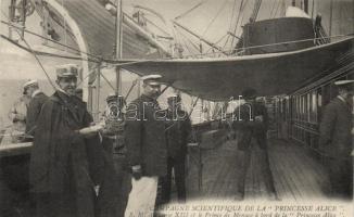 The prince of Monaco participating in a scientific research on the ship Princess Alice