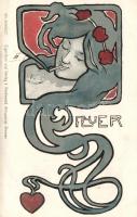 Fire, Art Nouveau litho