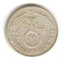 Német 3. Birodalom 1938A 2M Ag "Hindenburg" T:2- German Third Reich 1938A 2 Marks Ag "Hindenburg" C:VF