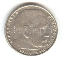 Német 3. Birodalom 1937D 2M Ag "Hindenburg" T:2-
German Third Reich 1937D 2 Marks Ag &quot...