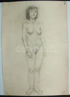 1 db Váradi jelzéssel: női aktot, portrét ábrázoló szénrajz 43x61 cm