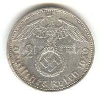 Német 3. Birodalom 1939J 2M Ag "Hindenburg" T:2/2- German Third Reich 1939J 2 Marks Ag "Hindenburg" C:XF/VF