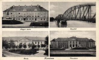 Komárom, Polgári iskola, Duna-híd, Városháza, Zárda