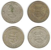 1947. 5Ft Ag "Kossuth" (4x) T:2-,3