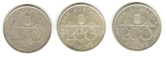 1994. 200Ft Ag "Deák" (3x) T:2-