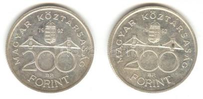 1992. 200Ft Ag "MNB" (2x) T:2