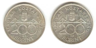 1992. 200Ft Ag "MNB" (2x) T:2