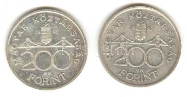 1992. 200Ft Ag "MNB" (2x) T:2