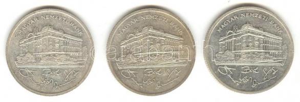 1992. 200Ft Ag "MNB" (3x) T:3