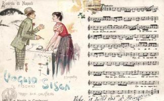 Voglio Sisca sheet music, Naples litho s: P. Scoppetta (EB)