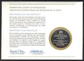 Hollandia 1975. "Amsterdam 700 éves" a Postamesterek gondozásában kiadott Ag(925) emlékére...