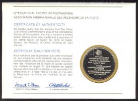 Kína 1975. "Dr. Sun Yat-sen" a Postamesterek gondozásában kiadott Ag(925) emlékérem 20g ér...