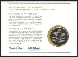 ENSZ 1975. "ENSZ 30 éves" a Postamesterek gondozásában kiadott Ag(925) emlékérem 20g érmés...