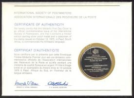 Dél-Afrika 1975. "afrikaans nyelv" a Postamesterek gondozásában kiadott Ag(925) emlékérem ...