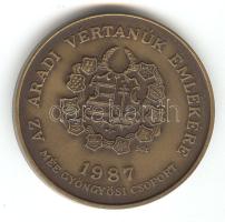 Bognár György (1944-) 1987. "MÉE Gyöngyösi Csoport - Aradi Vértanúk / Nagysándor József" Br emlékérem (d=42mm) T:1-