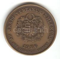 Bognár György (1944-) 1986. "MÉE Gyöngyösi Csoport - Aradi Vértanúk / Damjanich János" Br emlékérem (d=42mm) T:1-